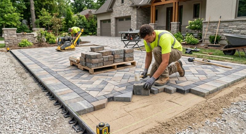 Limestone Pavers Installation in Boston, MA